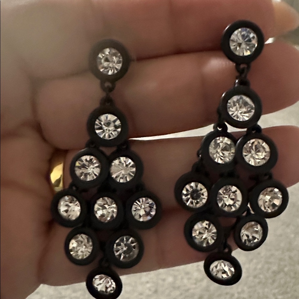 Elegant Black and Silver Dangle Earrings
